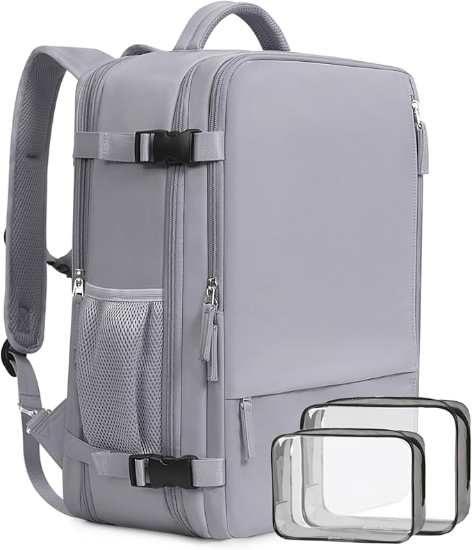 Beraliy Large Travel Backpack, Ailrline Approved Personal Item Bag, 17.3 Inch Laptop Backpack, 40L Carry On Travel Bag, Hiking Backpack, Casual Backpack, Dark Grey