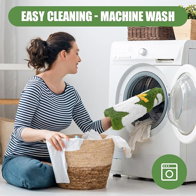 Get Naked Bath Rug, Fun Bathroom Rug,Green Bath Rugs Long Bath Mat Funny Bathroom Non Slip Microfiber Plush Cool Mat for Washable Absorbent Bathtub,Bedroom and Shower 20"x40"