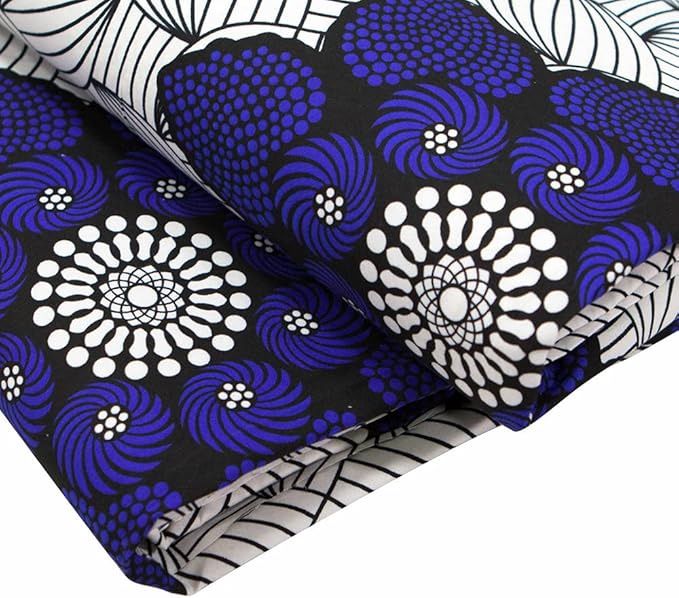 African Fabric Kente Cloth by The Yard 6 Yards Polyester African American Ankara Print Wax Fabric A04