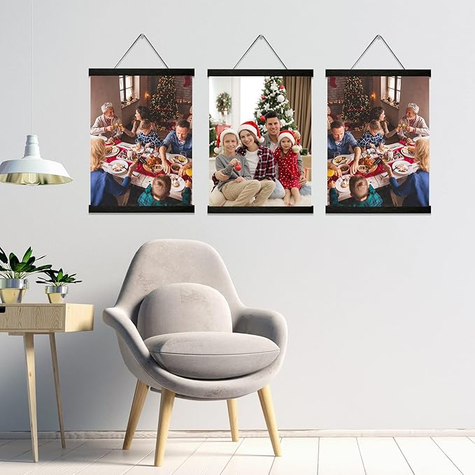 3 Pack Magnetic Poster Hanger Frame 16 inch Black- 16x24 16x22 16x20 Poster Frame for Wall Art Pictures Photos Prints Maps Diamond Art Painting