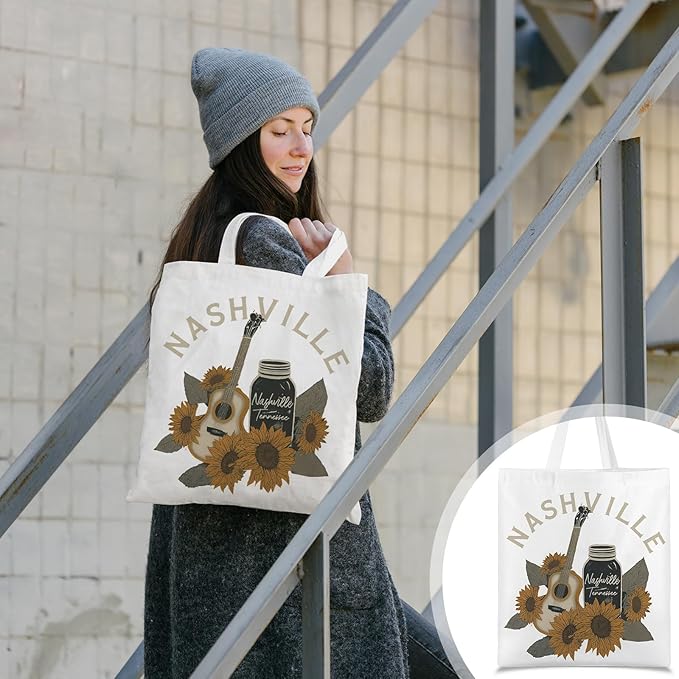 Paterr 4 Pcs City Souvenir Tote Bag-New York Chicago Seattle Los Angeles Boston San Francisco Paris Italy Las Vegas Nashville