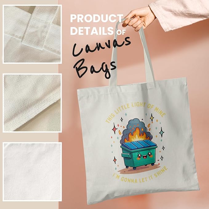 Dumpster Gifts Tote Bag, This Little Light of Mine Dumpster Canvas Tote Bag