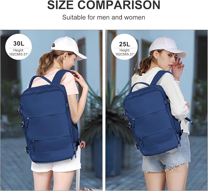 coowoz Large Travel Backpack For Women Men,Carry On Backpack Flight Approved,Hiking Backpacks Outdoor Rucksack Casual Daypack Travel Bag Essentials Personal Item Backpack (Royal Blue L)