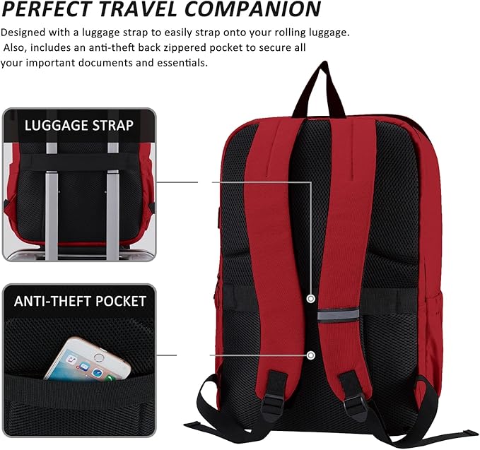 MAXTOP Deep Storage Laptop Backpack with USB Charging Port[Water Resistant] College School Computer Bookbag Fits 17 Inch Laptop