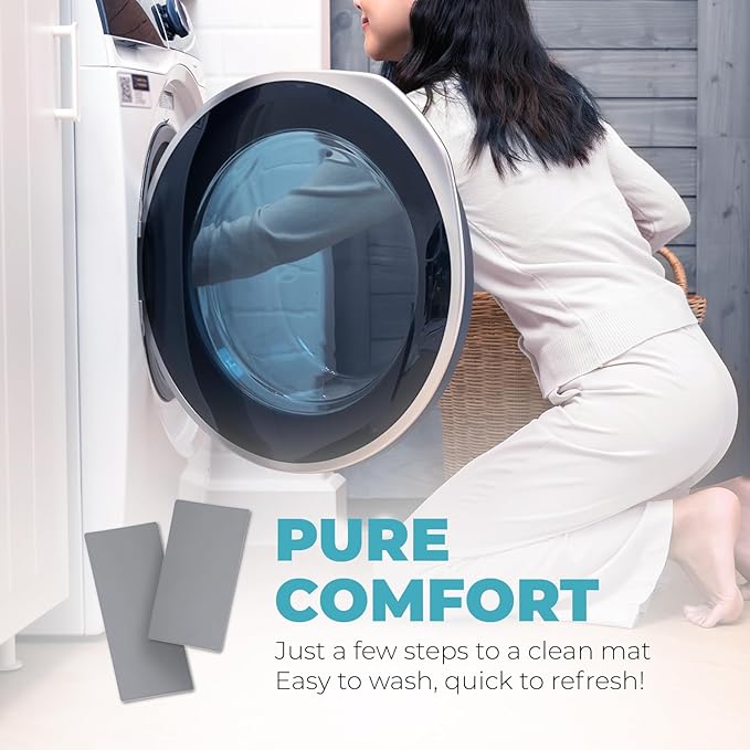 Homergy Bath Mat – Super‑Absorbent & Quick‑Dry with Non‑Slip Rubber Backing, Machine Washable & Odor Resistant – 18x28 in, Gray