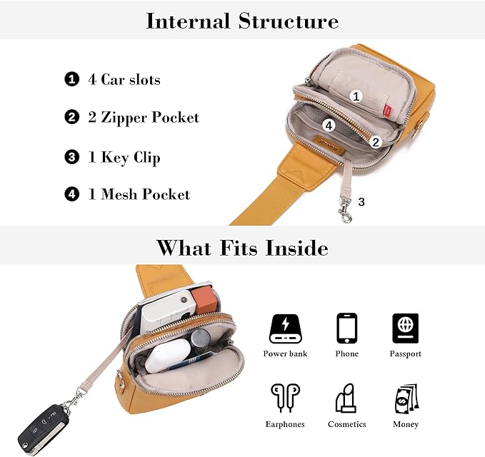 INICAT Travel Small Sling Bag Leather Crossbody Bags for Women Fanny Packs Cross Body Bag for Woman Cross Body Purses