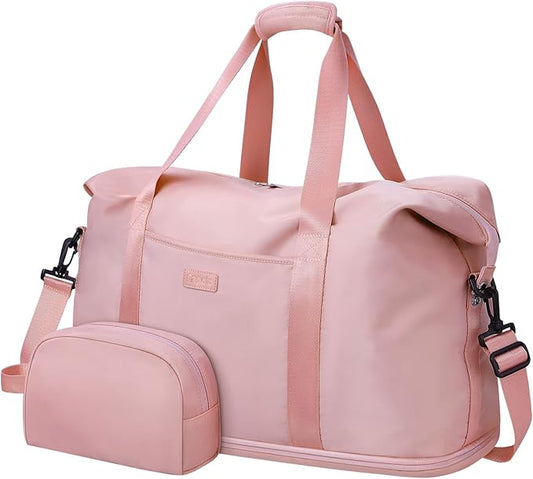 Expandable Travel Duffle Bags Weekender Overnight Bags for Women Men Hospital Bag for Women Labor Delivery with Toiletry Bag Waterproof