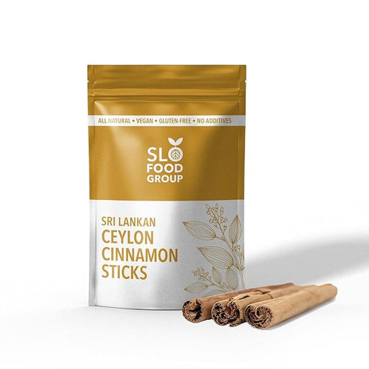 Slofoodgroup Ceylon Cinnamon Sticks - Pure Ceylon Cinnamon Quills 5 Inch Cut Cinnamon Spice from Sri Lanka, True Cinnamon - Cinnamomum Verum, 2 OZ.