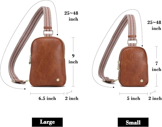 INICAT Travel Small Sling Bag Leather Crossbody Bags for Women Fanny Packs Cross Body Bag for Woman Cross Body Purses