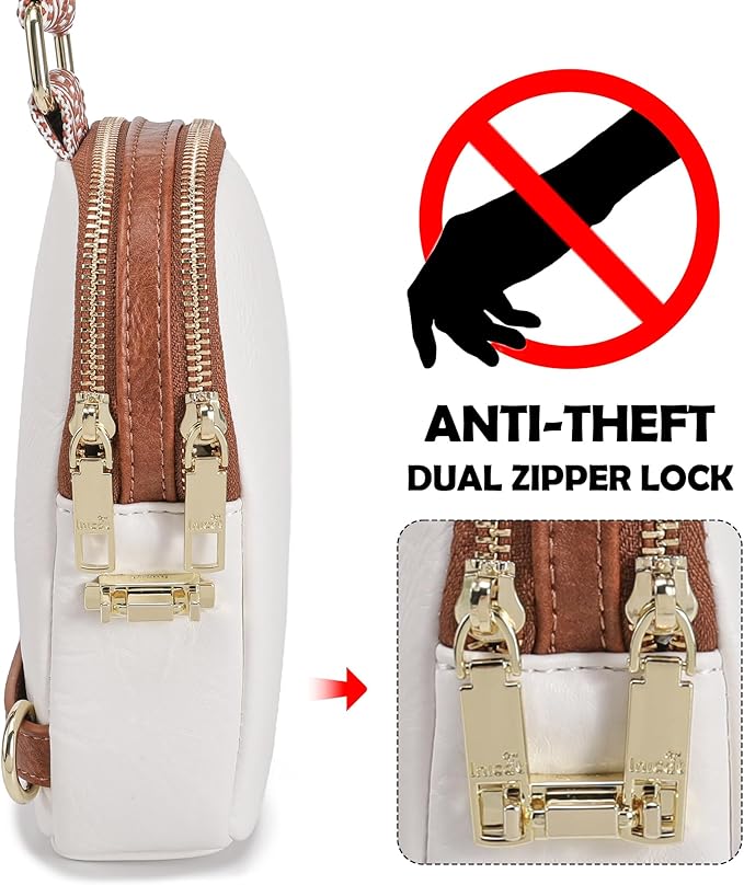 INICAT Travel Small Sling Bag Leather Crossbody Bags for Women Fanny Packs Cross Body Bag for Woman Cross Body Purses