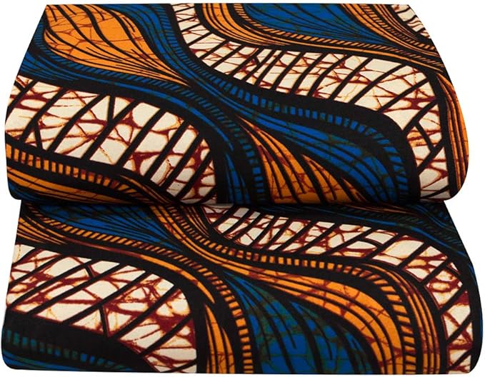 African Fabric 6 Yard Ankara Tribal Print Fabric for Party Dress A05