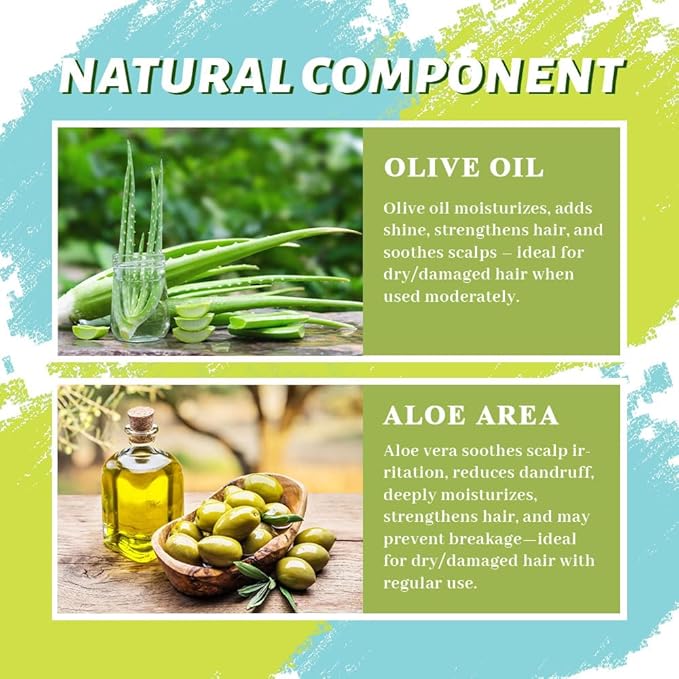 Strong Hold Edge Control Gel with Aloe & Castor Oil, Non-Greasy, Non-Flaking, No White Residue, Long Lasting Formula, Supports Hair Growth, Natural Styler for All Hair Types, 6.53oz