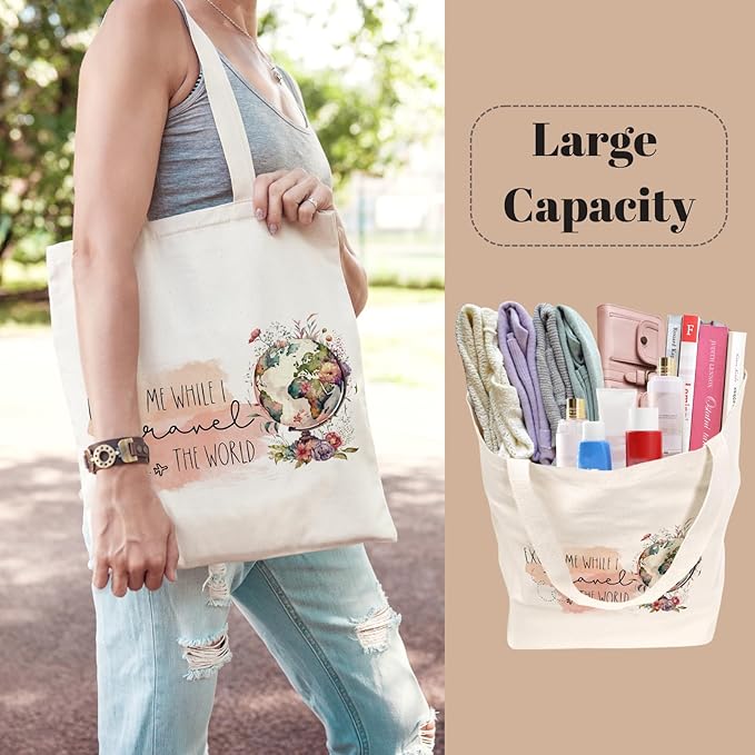 Tote Bag for Women, Canvas Tote Bag with Pockets,Canvas Shopping Bags,Reusable Grocery Bags