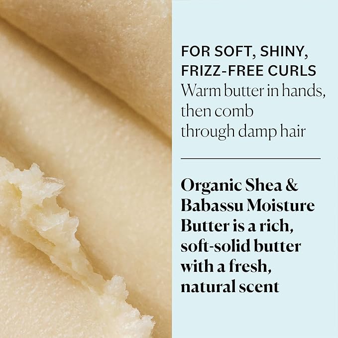 Sky Organics USDA Organic Shea & Babassu Moisture Butter, Deeply Hydrating, Nourishing, Soft, Shiny, Healthier-Looking Curls, Tames Frizz, Boosts Shine, Conditions, Curly Hair, 8 Oz w Ebook