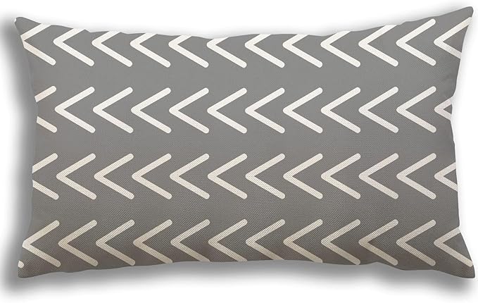 YCOLL Lumbar Pillow Covers 12x20 Set of 4, Modern Sofa Throw Pillow Cover, Decorative Outdoor Linen Fabric Pillow Case for Couch Bed Car，Gray