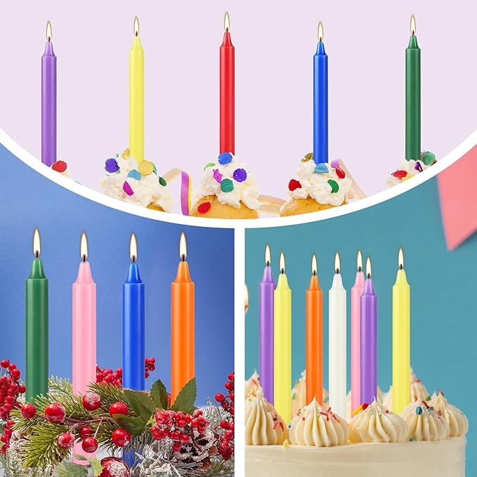 40 Pack Mini Taper Spell Candle-4 Inch Multi-Colored Candle Sticks-for Home Decor Kitchen Decor Wedding Decoration-10 Colours