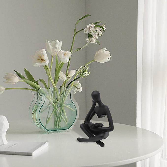 Reading Women Statue, Thinker Sculptures, Abstract Art Ornament, Modern Aesthetic Figurine Decoration, Suitable for Home Living Room Bedroom Office Shelf Table Desk Bookshelf Decor