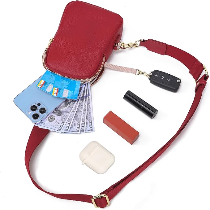 INICAT Travel Small Sling Bag Leather Crossbody Bags for Women Fanny Packs Cross Body Bag for Woman Cross Body Purses