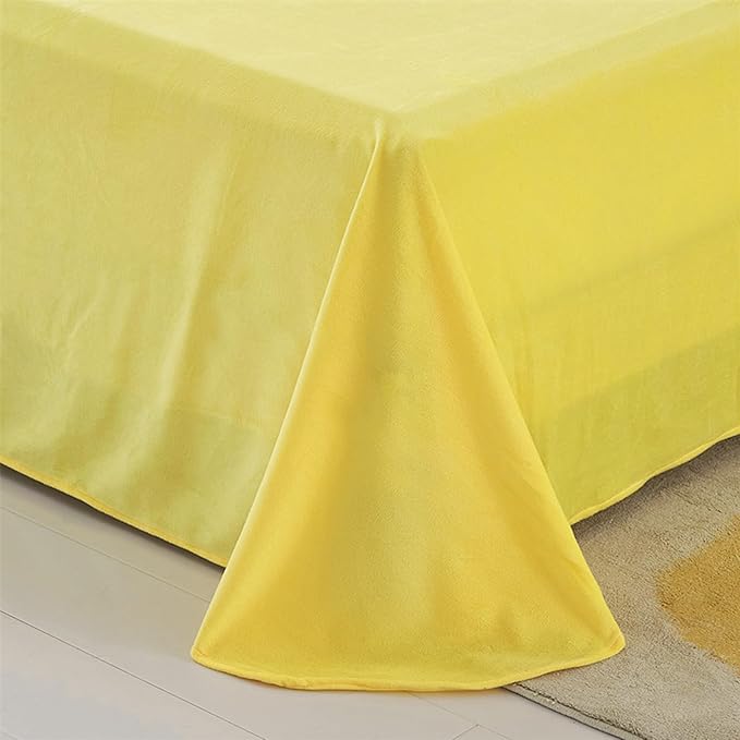 MorroMorn 5 PCS Shaggy Duvet Cover Bedding Set - Fluffy Comforter Cover Long Faux Fur Luxury Ultra Soft Cozy (Yellow, King/California King)