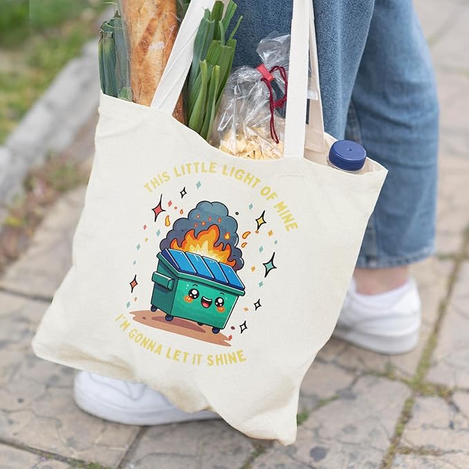 Dumpster Gifts Tote Bag, This Little Light of Mine Dumpster Canvas Tote Bag