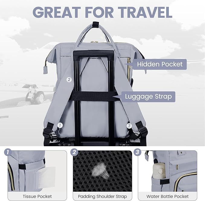 LOVEVOOK Laptop Backpack for Women Teacher Backpacks Nurse Bags,Work Bag Backpack Purse Bags Anti-Theft Travel Backpacks with USB Charging Port,15.6 Inch Backpack for College Business Casual