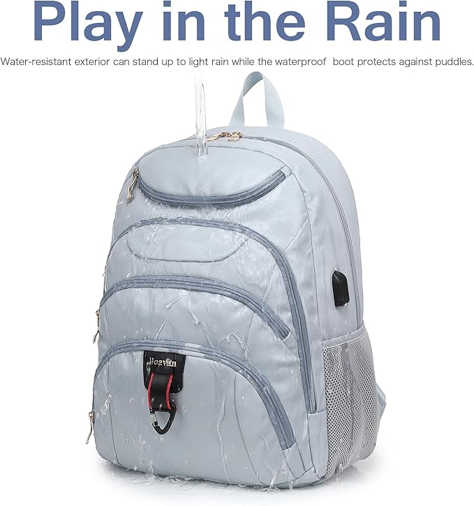 Boavan Laptop Backpack for women, 15.6 inch Laptop Bag with USB Port, Waterproof Travel Work Backpack Purse, Anti-Theft Teacher Nurse Doctor Casual Bookbags Office Business backpack，Blue