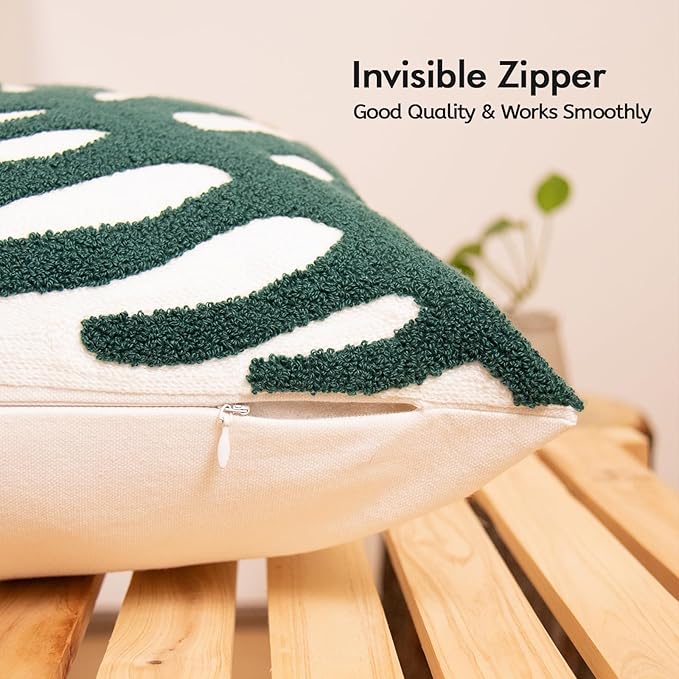 lifein 18x18 Pillow Covers-Throw Pillow Cover,Tufted Boho Jacquard Pillow Covers,Farmhouse Decorative Pillow Cover,Pillow Cases for Gift,Couch,Sofa,Bed,Chair,Living Room,Home Decor(18x18inch)