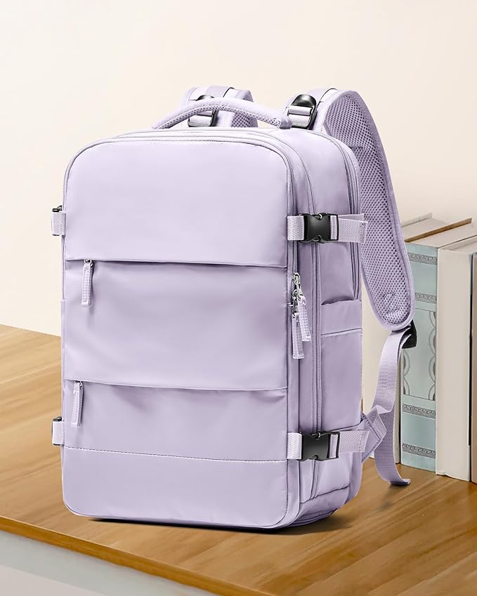 coowoz Large Travel Backpack For Women Men,Carry On Backpack,Hiking Backpack Waterproof Outdoor Sports Rucksack Casual Daypack Travel Essentials(Purple)