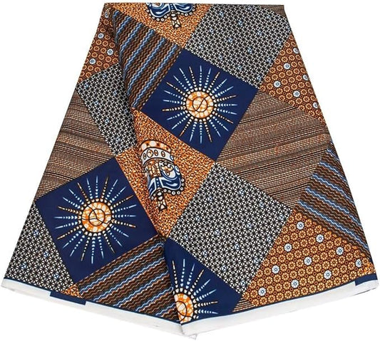 African Fabric 6 Yard Printed Wax Cloth African Ankara Fabric for Party Dress