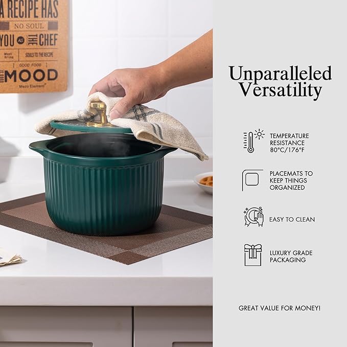 Placemats Set of 8 - Easy Clean Woven Vinyl Placemats for Dining Table, Indoor/Outdoor Place Mats, Washable PVC Table Mats（Brown Cube）