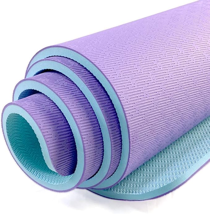 Hatha Yoga Extra Thick TPE Yoga Mat - 72"x 32" Thickness 1/2 Inch -Eco Friendly SGS Certified - With High Density Anti-Tear Exercise Bolster For Home Gym Travel & Floor Outside