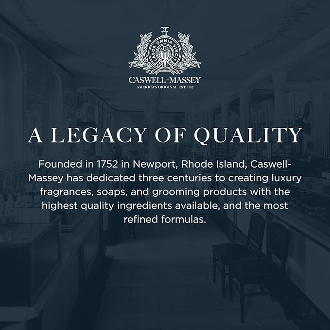 Caswell-Massey 2571 Natural Bar Soap for Men, Moisturizing Body Soap Bar for All Skin Types, Made with Essential Oils & Plant-Based Formula for Soft Skin, Made in USA, 5.8 oz