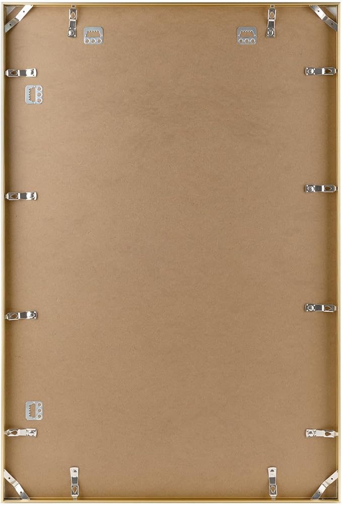 Golden State Art, 20x30 Aluminum Picture Frame, Gold Metal Thin Poster Frames for 20 x 30 inch Photo, Acrylic Front, Wall Hook for Horizontal or Vertical Display, 3 Pack