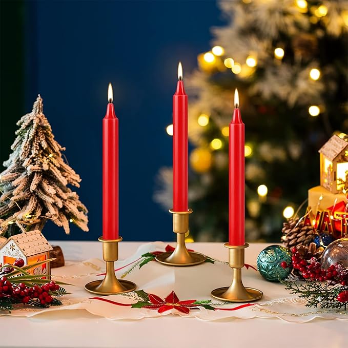 Set of 20 Red Spell & Chime – Premium Mini Taper Candles for Rituals, Prayer, Birthdays, Meditation, Altar - 4 Inch Tall, Unscented (Red)