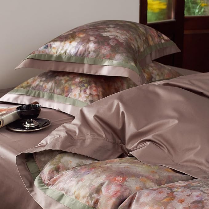 mixinni Vintage Floral Duvet Cover Set - King Size, 100% Long Staple Cotton Percale, Reversible Garden Style Bedding Set with Zipper Closure, 3-Piece Luxury Duvet Cover with 2 Pillow Shams (20"x36")