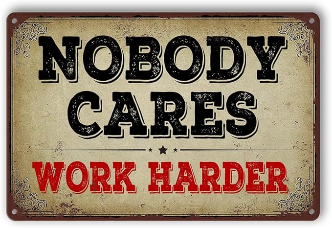 Gym Posters For Home Gym Nobody Cares Work Harder Gym Tin Sign Wall Art Metal Decor Boxing Poster Funny Garage Motivational Posters 8x12 Inch