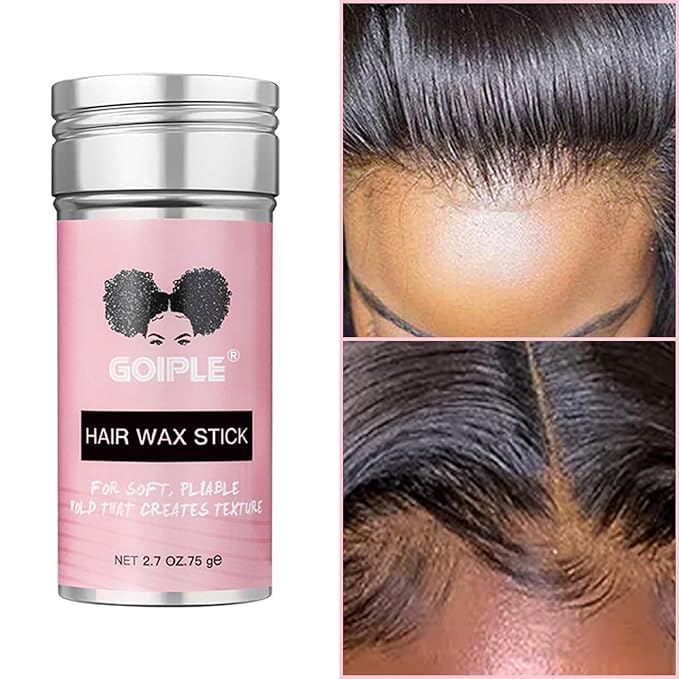 Strong Hold Non-Greasy Edge Control Gel and Wax Stick with Hair Comb for All Hair Types - No Flaking Edge Wax for Styling Black Hair Wigs
