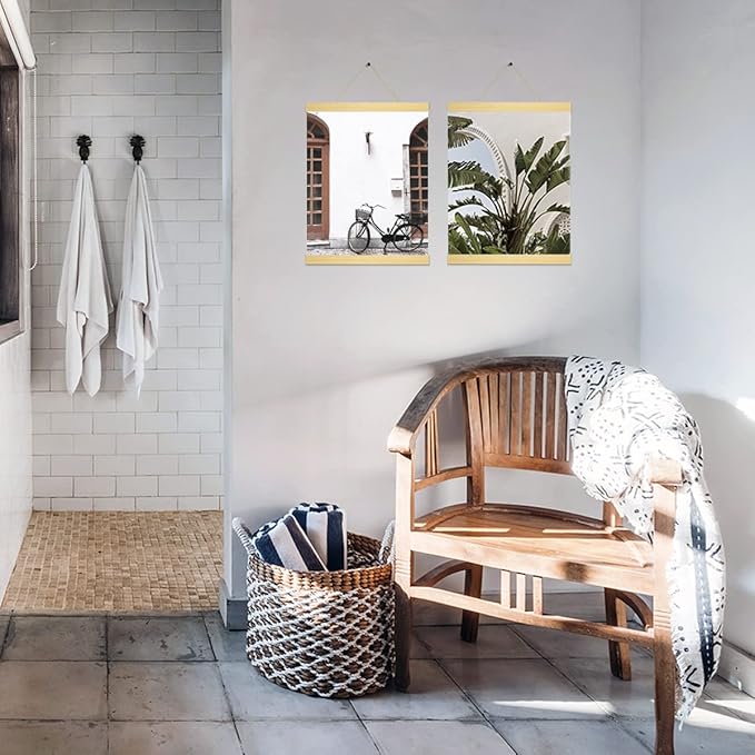 Magnetic Poster Hanger Frame,16x16 16x20 16x22 16x24 Magnet Frames Hangers for Photo Picture Maps Art Canvas Print Artwork Wall Hanging Teak Wood 16 Inch