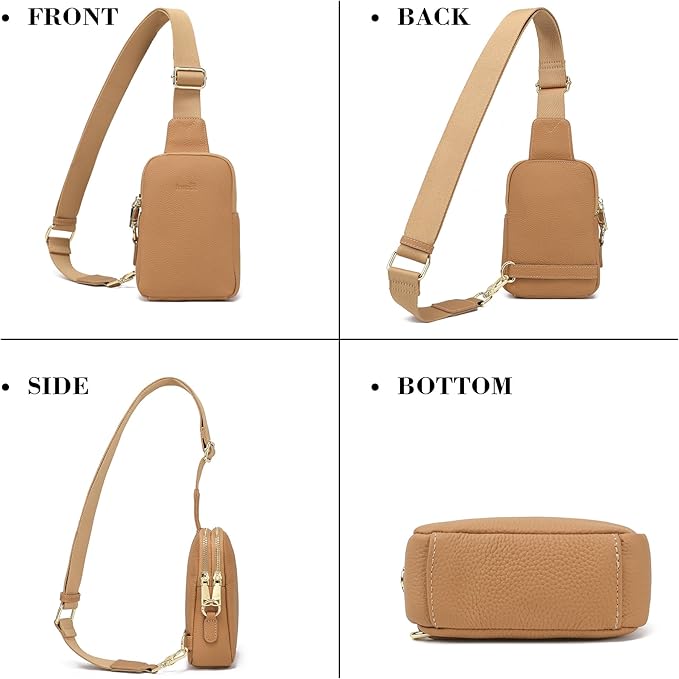 INICAT Travel Small Sling Bag Leather Crossbody Bags for Women Fanny Packs Cross Body Bag for Woman Cross Body Purses