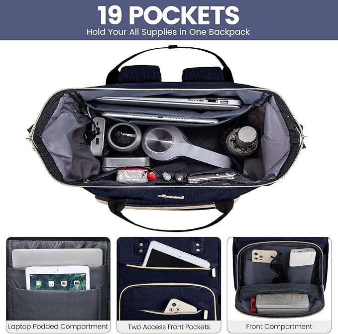 LOVEVOOK Laptop Backpack for Women,15.6 Inch Professional Womens Travel Backpack Purse Computer Laptop Bag Nurse Teacher Backpack,Waterproof College Work Bags Back Pack with USB Port,Royal Blue-2