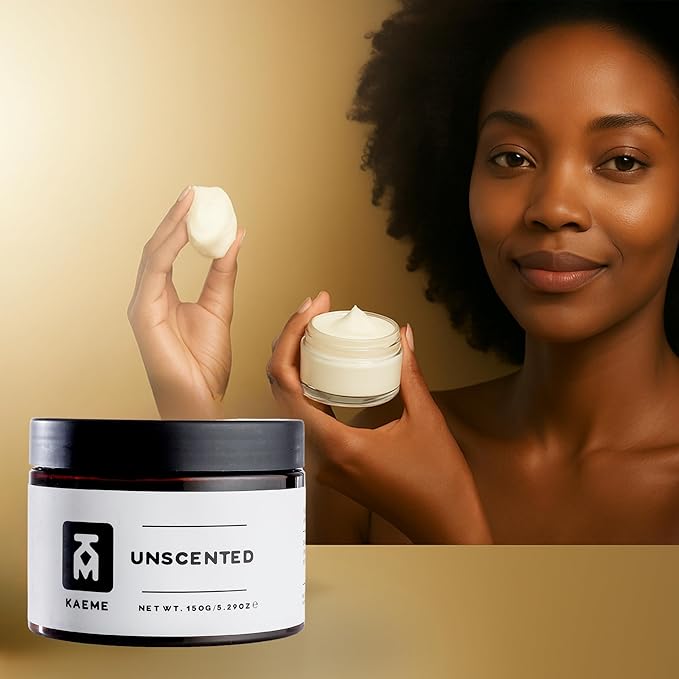 Kaeme Unscented Pure Shea Butter Made with Raw Organic Unrefined Body butter for women and men Fragrance Free with Coconut Oils suitable for Sensitive skin (10.5oz/300g jar)