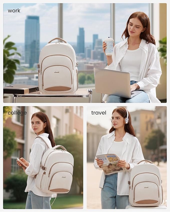 LOVEVOOK Laptop Backpack for Women, 17-Inch Work Backpack, Back to School Bookbag for College Student Teen Girls, Casual Personal Item Travel Bag Business Computer Daypack for Teacher Nurse, Gift