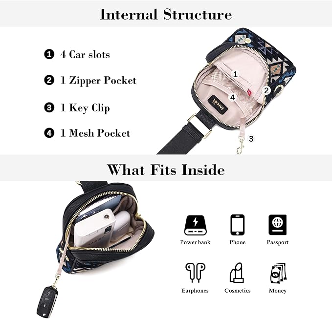 INICAT Travel Small Sling Bag Leather Crossbody Bags for Women Fanny Packs Cross Body Bag for Woman Cross Body Purses