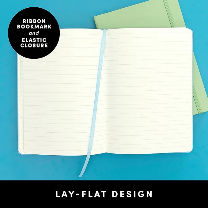 PAPERAGE Lined Journal Notebook, (Royal Blue), 160 Pages, Medium 5.6 in x 8 in - 100 GSM Thick Paper – Hardcover Journaling Notebook for Work, School & Note Taking