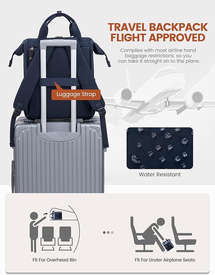 LOVEVOOK Laptop Backpack for Women Work Teacher Bag Travel Backpack, Stylish College Backpack Purse, Business Computer Laptop Bag Nurse Bags, Casual Daypack, 15.6 Inch