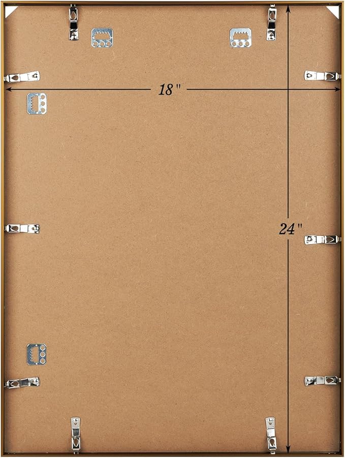 Golden State Art, 18x24 Aluminum Picture Frame, Bronze Metal Thin Poster Frames for 18 x 24 inch Photo, Acrylic Front, Wall Hook for Horizontal or Vertical Display, 3 Pack