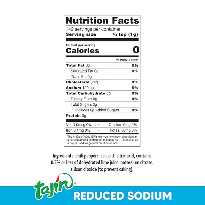 Tajín Clásico Reduced Sodium Seasoning 5 oz (Pack of 2)