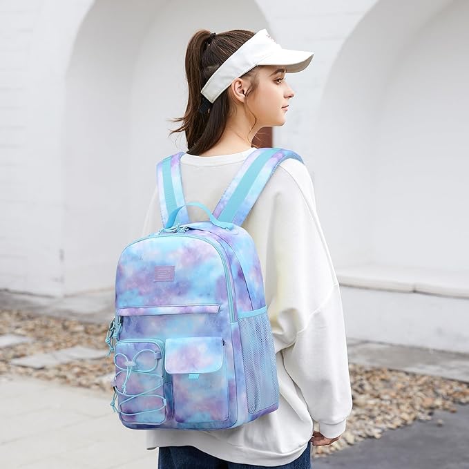 Lohol Galaxy Backpack for Kids Teen Girls, Casual Daypack with Anti Theft Pocket for Travel School (Galaxy C)