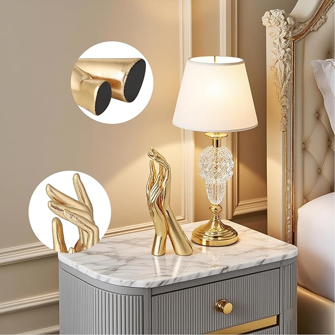 Golden Hands Sculpture Elegant Resin Home Decor Hands Statues Versatile Love Ornament,Perfect for Bedroom, Office Desktop, Cabinets,Wedding (Golden Hands)