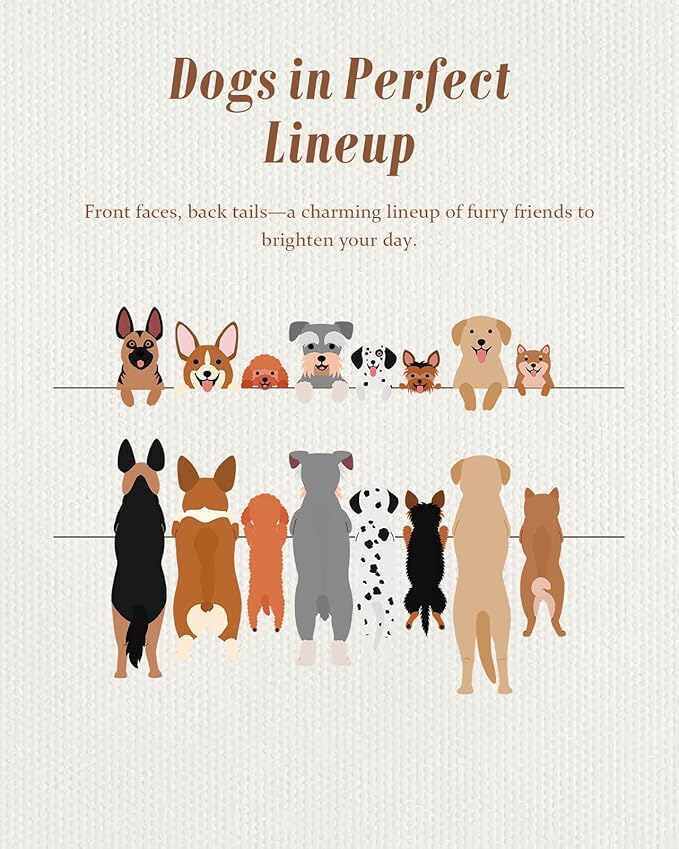 Canvas Tote Bag for Women – Aesthetic Canvas Bag with Zipper Cute Stylish Reusable Shoulder Totes for Shopping Work Daily Vacation, Multi Puppies